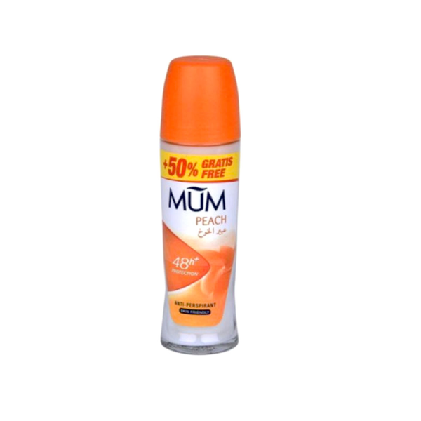 Mum Roll-On Deodorant, Peach Scent, 48-Hour Odor Control, 75ml
