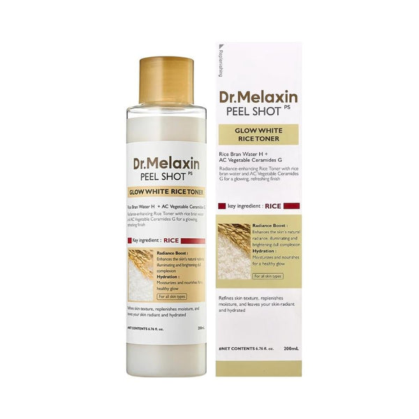 Dr. Melaxin White Rice Toner, Hydrating and Brightening, 200ml