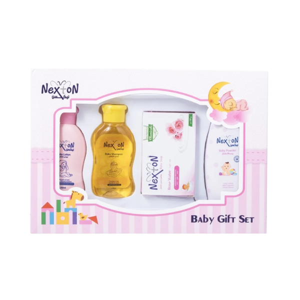 Nexton Newborn Baby Gift Set, Shampoo, Lotion, Powder, Soap, 4-Piece