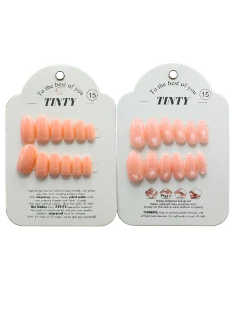 Press-On Adhesive Nails Natural Look No.15 Tinty 24 Pieces