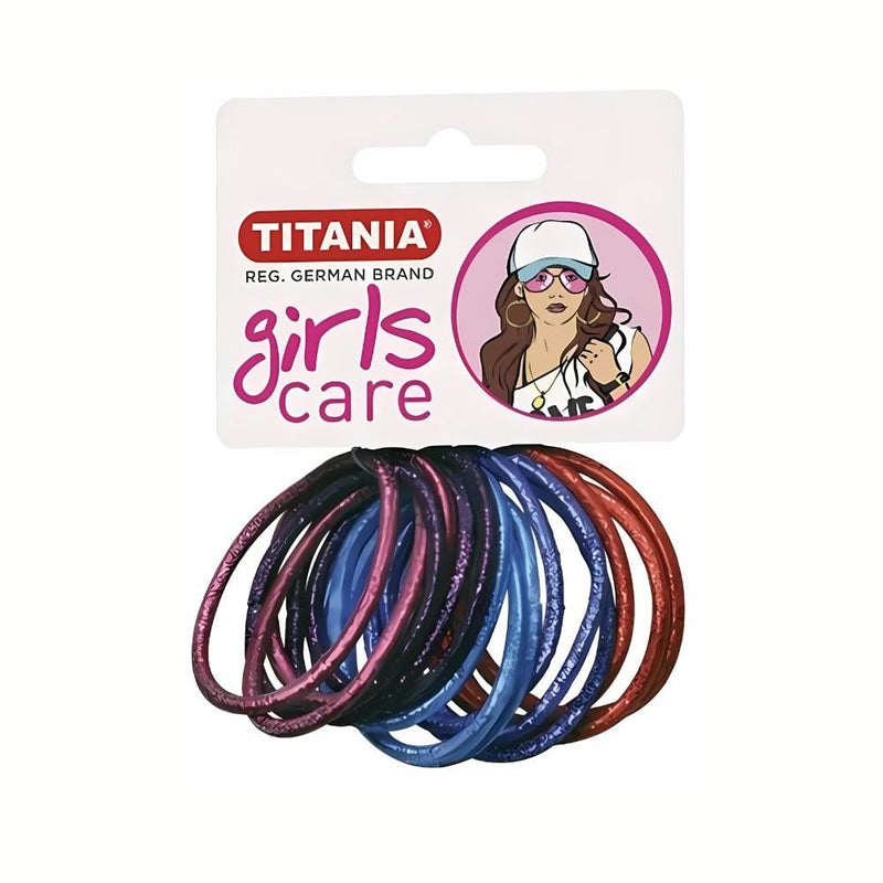 Titania Elastic Hair Ties - Thin, Mixed Colors, 4cm, 15 Pieces