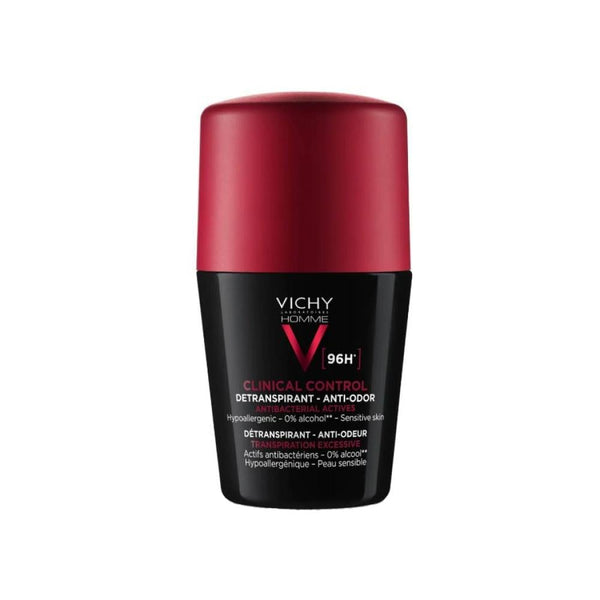 Vichy Men 96H Roll-On Antiperspirant Deodorant, Zinc, Alcohol-Free, 50ml