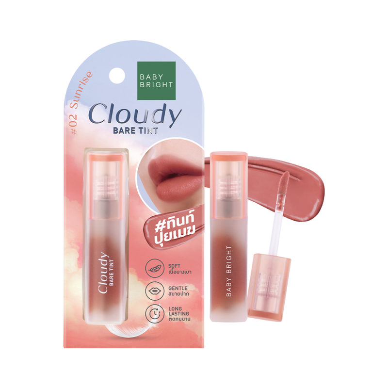 Baby Bright Cloud Bear Lip Tint, 02 Sun Rice Pomegranate Extract