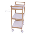Salon System 3-Shelf Trolley Wooden Frame White