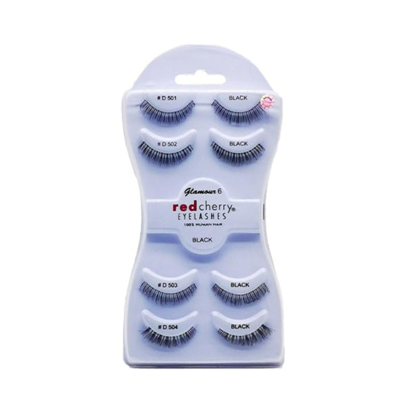 Red Cherry Glamour 6 Eyelash Set, 100% Natural Hair, Reusable
