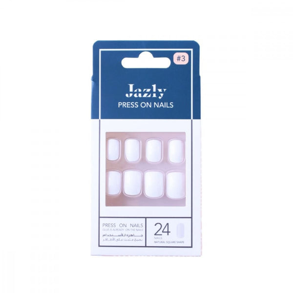 Jazli Square Self-Adhesive Artificial Nails 24 Count