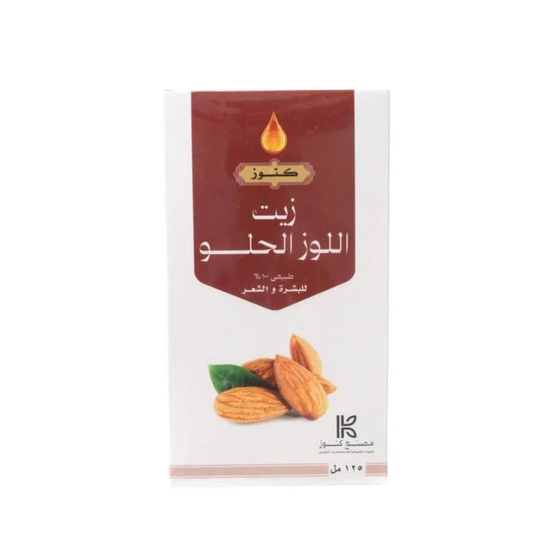 Konoz Sweet Almond Oil for Hair and Skin Nourishment, 125 ml