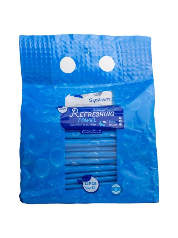 Salon System Aqua Refreshing Disposable Towelettes - 12 Count