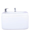 Salon System Square Pedicure Basin with Extractor - White