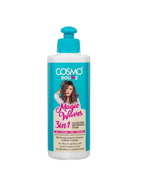 Cosmo Bounz Magic Waves 3-in-1 Leave-In Cream - Wave Defining, Frizz Control, 250ml