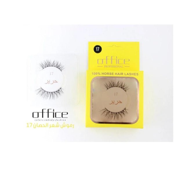 Office Horsehair Eyelashes Natural Glossy Finish 17mm Length