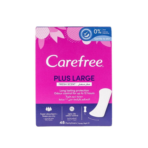 Large Daily Panty Liners Refreshing Scent Carefree 48 Pieces