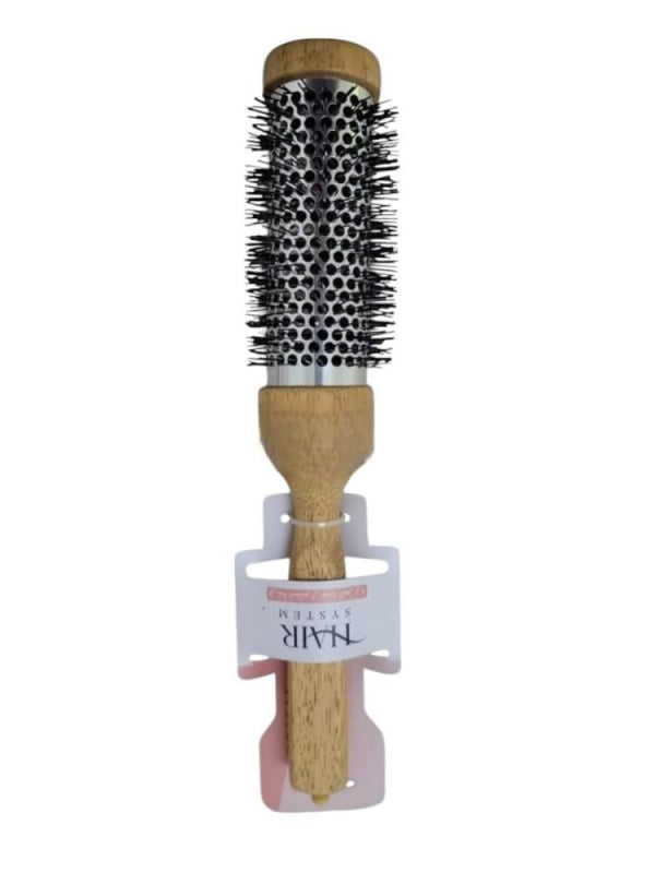 Hair System 16mm Wooden Round Styling Brush Heat-Resistant Bristles for Volume and Waves YMR25002