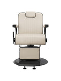 Salon System Men's Barber Chair 5228H-195 - Beige with Black Iron Frame