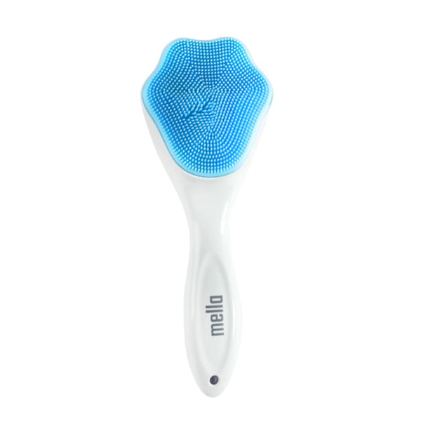 Mella Silicone Facial Cleansing Brush with Handle, Antibacterial, for All Skin Types