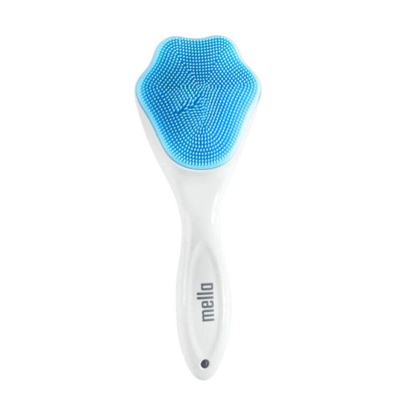 Mella Silicone Facial Cleansing Brush with Handle, Antibacterial, for All Skin Types