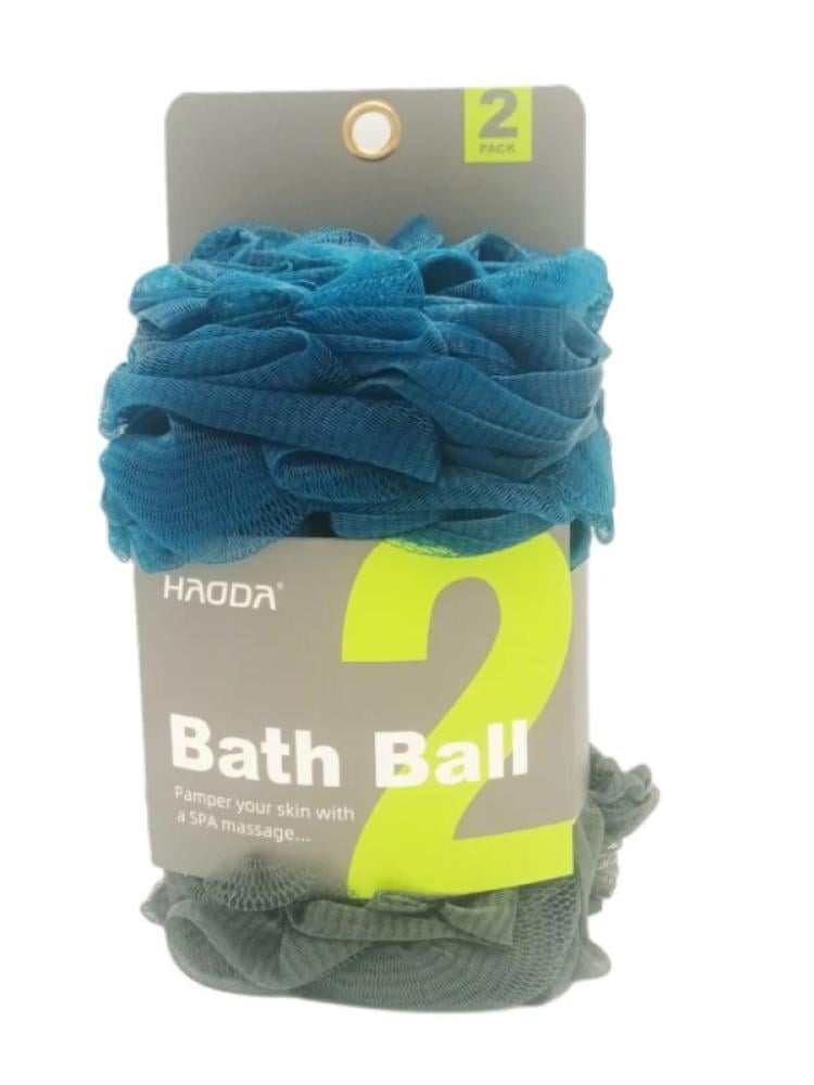 Haoda Bath Sponge 2 Pack - Spherical Mesh Design - Assorted Colors