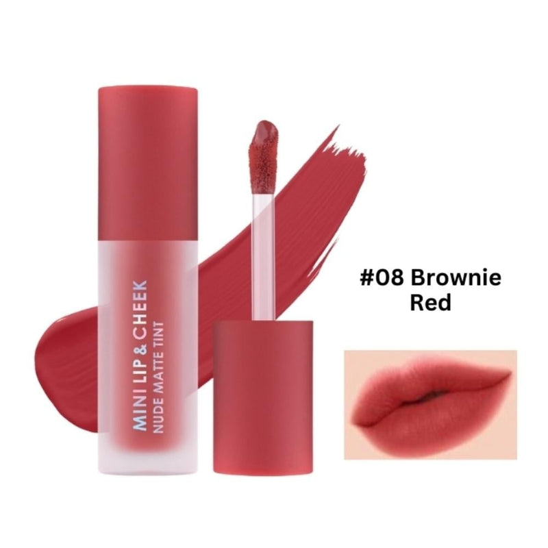 Matte Lip and Cheek Cream Hydrating Long-Lasting 08 Brownie Red Cathy Doll 3.5g