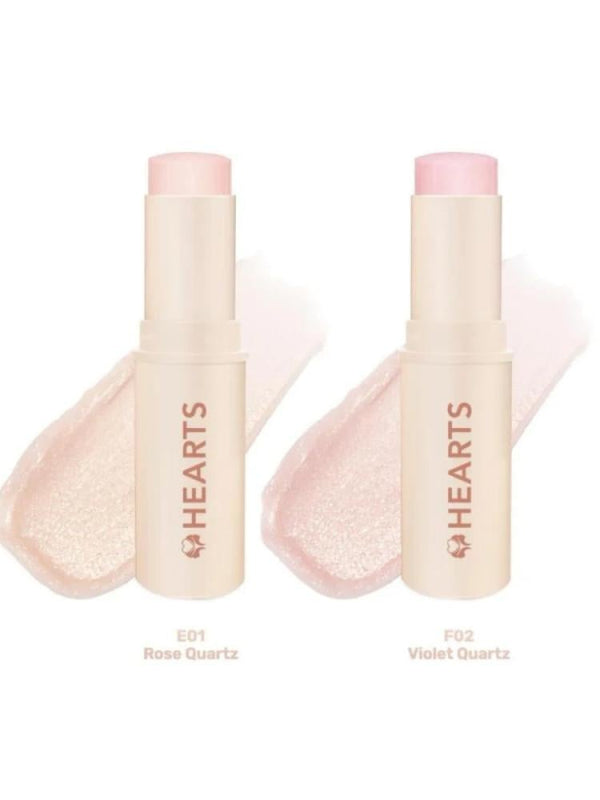 Hearts Glass Skin Highlighter - Rose Quartz & Violet Quartz 2 x 8g