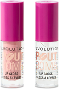 Revolution Lip Gloss Set Pout Bomb 2 Piece Collection High Shine 10ml