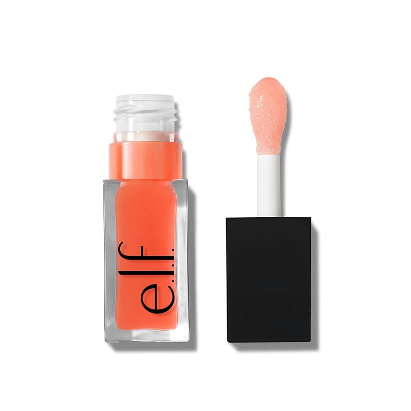 Elf Glow Reviver Lip Gloss in Coral Fixation, Tinted Oil with Hydrating Oils, 7.6ml