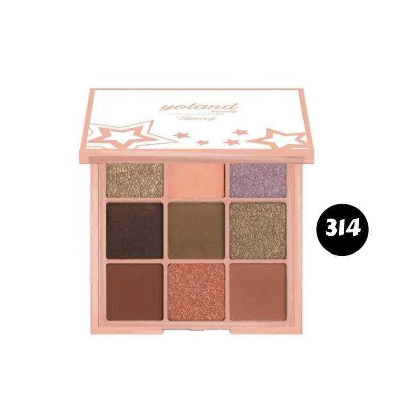 Best Matte Eyeshadow Palette 9-Color Pigmented No. 314 Yolande Beauty 18g