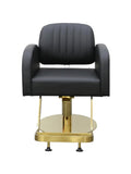 Salon System Hydraulic Hair Styling Chair - Black with Gold Base