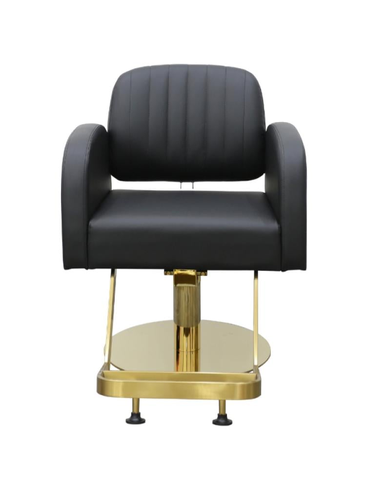 Salon System Hydraulic Hair Styling Chair - Black with Gold Base