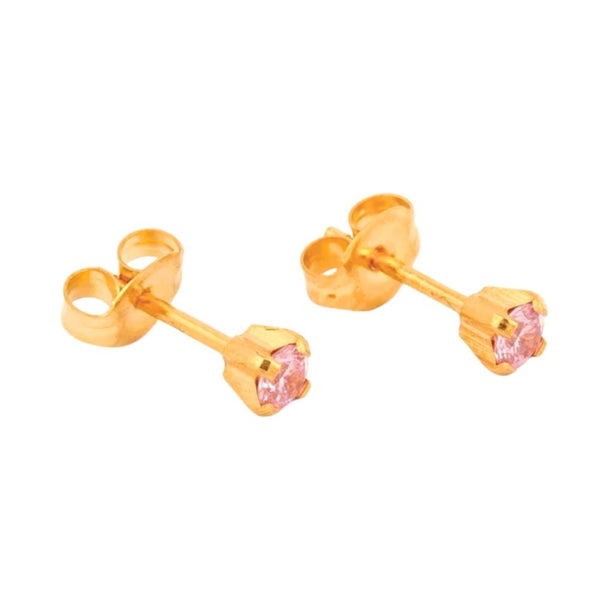 Studex Medical Earring S786 Zircon Stud - Nickel-Free Gold-Plated