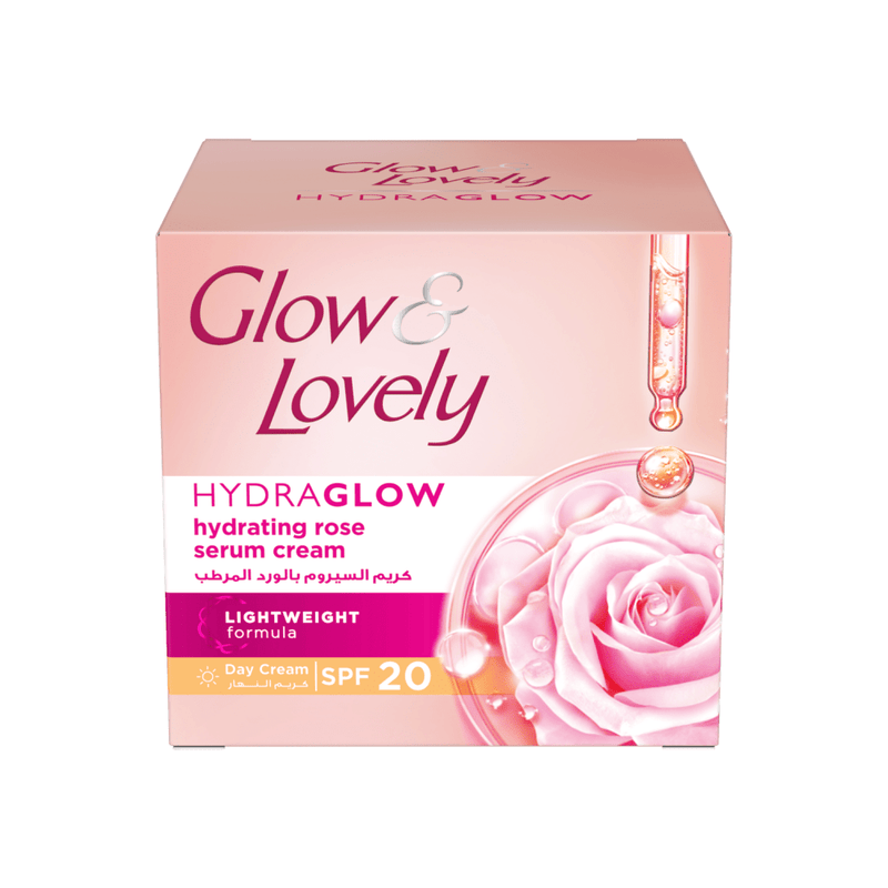Glow & Lovely Moisturizing Day Cream, Rose Serum, Vanilla Souffle, 50g