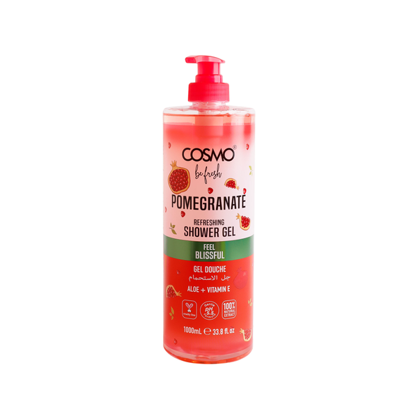 Cosmo Pomegranate Shower Gel, Moisturizing Body Wash, 1000ml