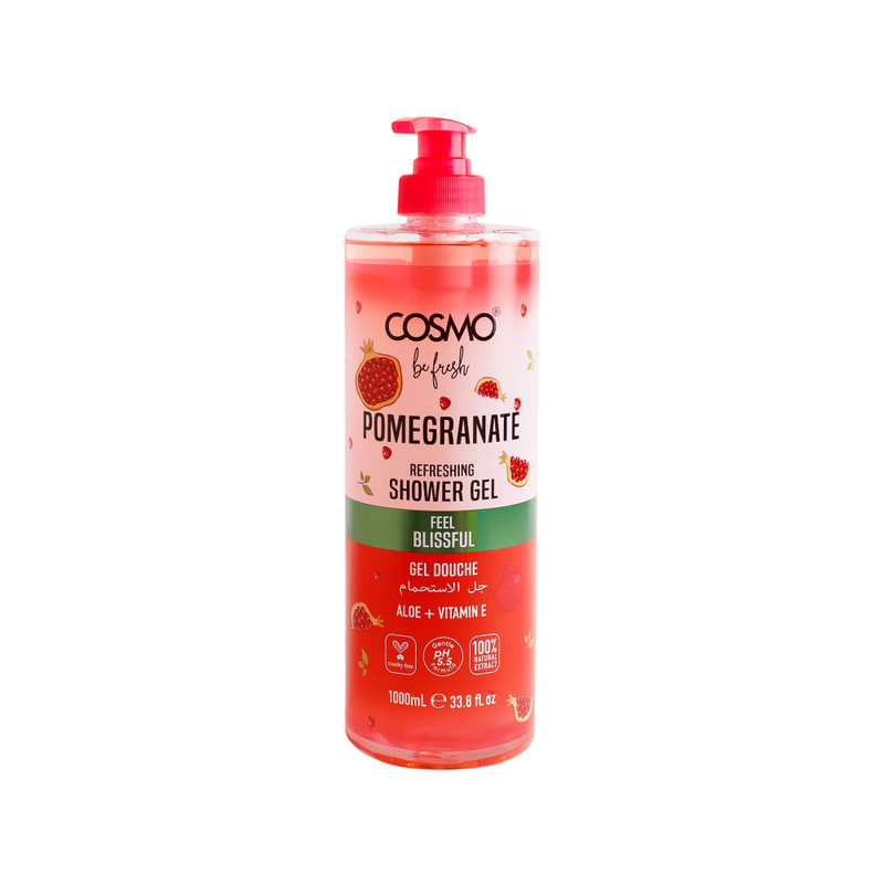 Cosmo Pomegranate Shower Gel, Moisturizing Body Wash, 1000ml