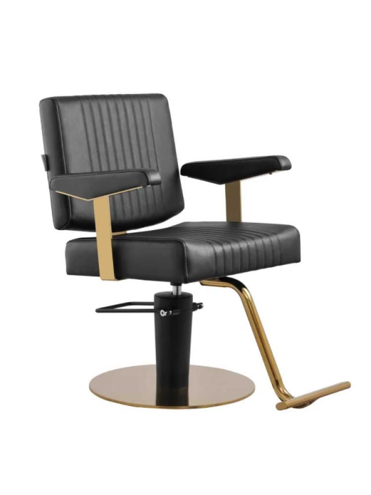 Salon System Women's Cutting Chair - Black with Gold Iron Frame
