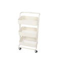 Salon System Three-Tier Trolley - Iron Mesh Base - White