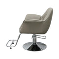 Salon System Ladies Chair - Light Beige Synthetic Leather, Chrome Frame