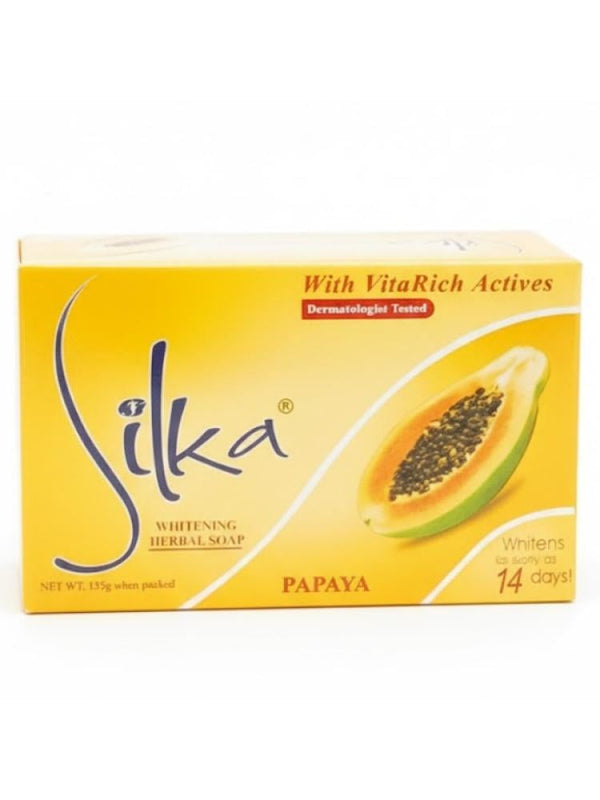 Silka Herbal Papaya Soap with Vitamin E for Skin Lightening - 135g