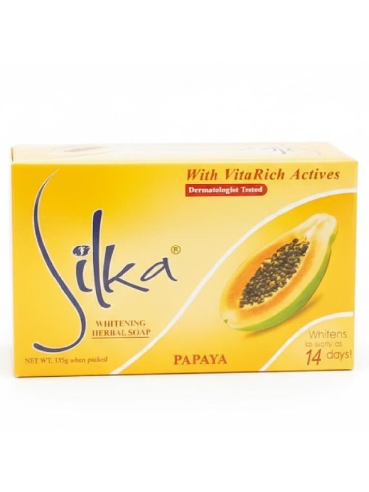 Silka Herbal Papaya Soap with Vitamin E for Skin Lightening - 135g