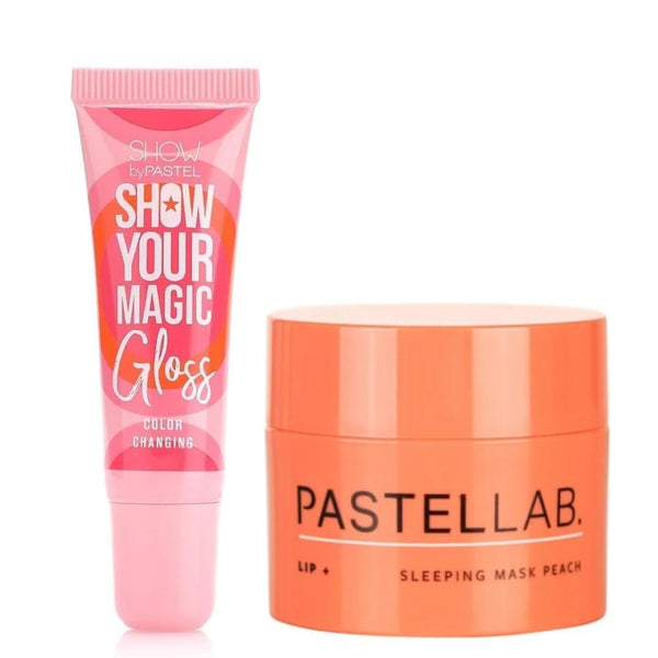 Pastel Overnight Lip Mask Peach & Show Your Magic Lip Gloss Set