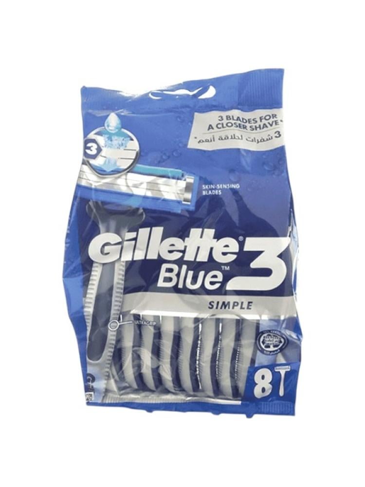 Gillette Blue Simple 3 Men's Disposable Razors - 8 Count