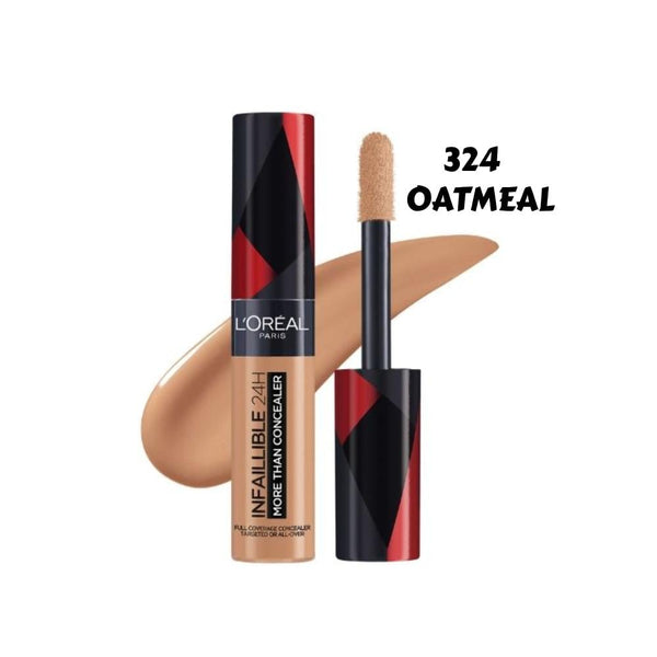 L'Oreal Paris Infallible Concealer, 324 Oatmeal, Liquid, 24-Hour Wear
