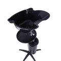 Salon System Portable Hair Wash Basin - Adjustable Height - Black Bowl