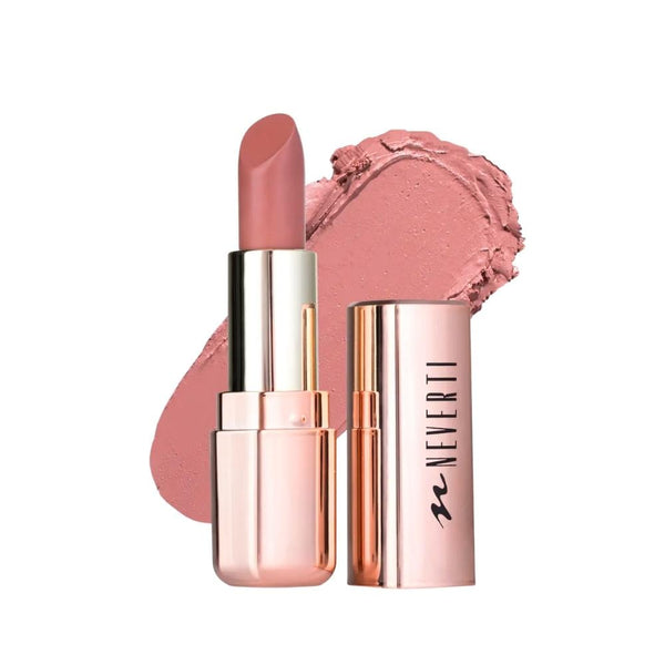 Neverti Matte Creamy Lipstick 102 Pink Pharaohs Long-Lasting Full Coverage