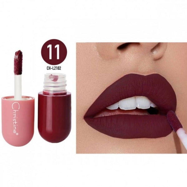 Christine Mini Matte Liquid Lipstick - Shade No. 11, Travel-Friendly