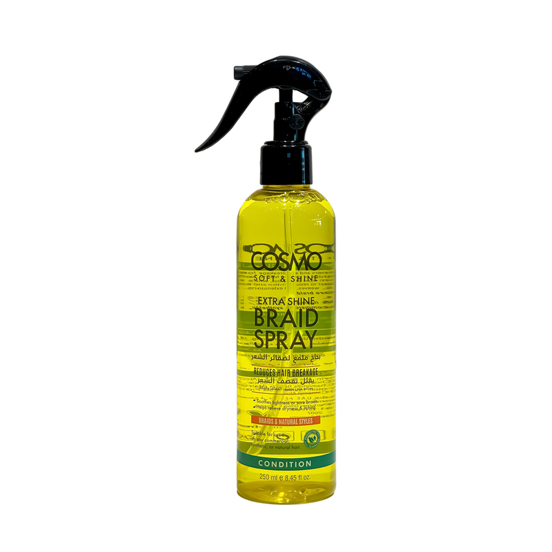 Braid Shine Spray Lightweight Glossy Finish for Braids Cosmo 250ml