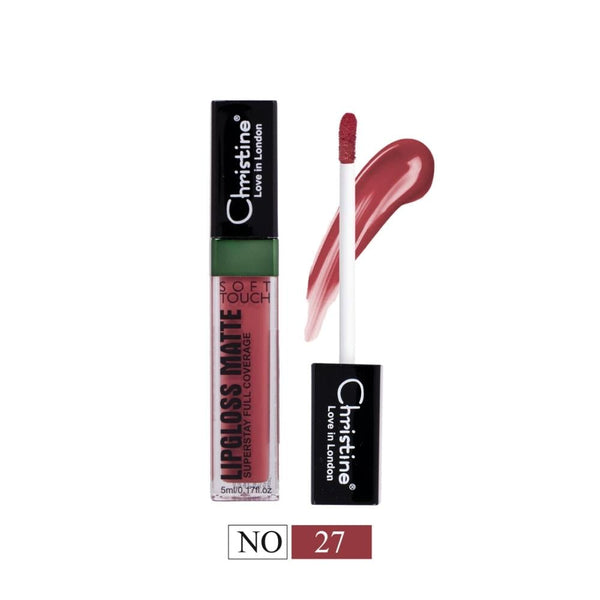 Christine Liquid Matte Lipstick No. 27, Waterproof, Long-Lasting