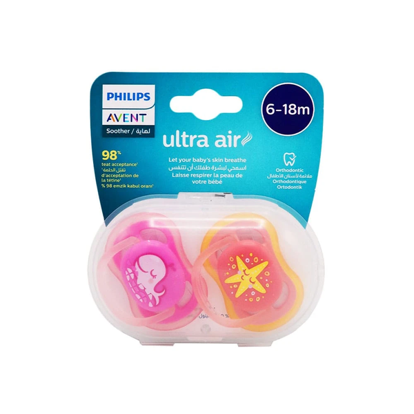 Philips Avent Ultra Air Pacifier Glow-in-the-Dark 6-18 Months 2-Pack