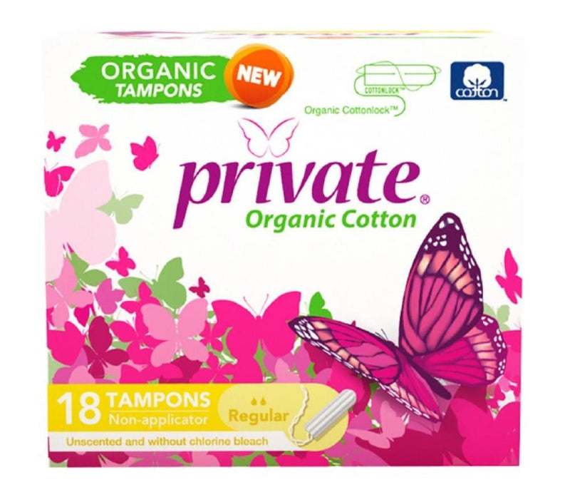 Tampons With Cardboard Applicator Organic Cotton Core Private 18 Pcs