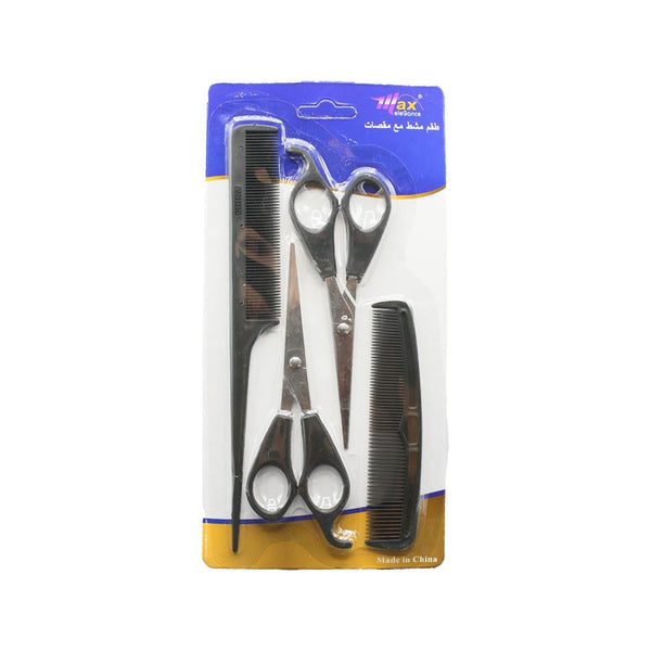 Max Elegance 4-Piece Professional Hair Scissors and Comb Grooming Set