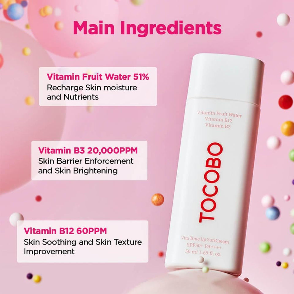 Tocobo Vita Tone-Up Sun Cream SPF 50 Moisturizing & Radiant Finish 50ml