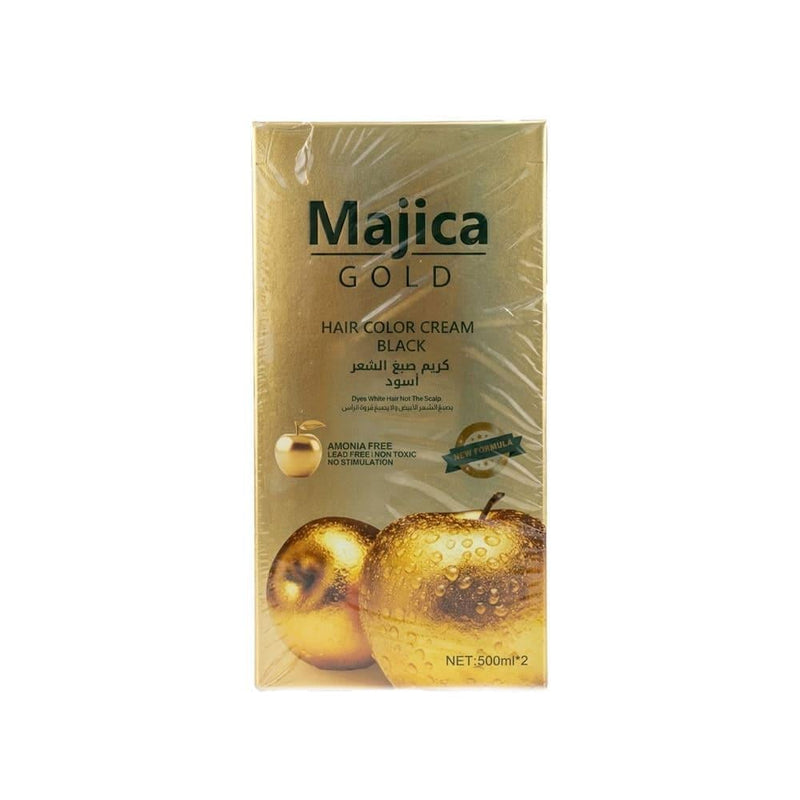 Black Hair Dye Cream Gray Coverage Professional Majica 500ml x2